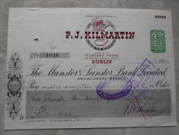 IRELAND   P.J. Kilmartin - Dublins Turf Accountant - 6 Pounds  1943   Drumcondra Branch   PR114.20 - Cheques En Traveller's Cheques