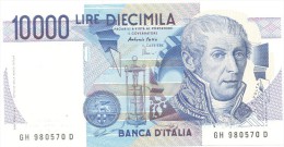 ITALIA BANCONOTA  DA LIRE 10000  VOLTA SERIE GH 980570 D   FDS - 10000 Lire