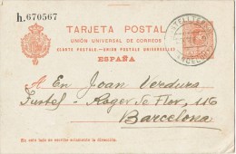 7174. Entero Postal CASTELLTERSOL (Barcelona) 1919. Num 53n - 1850-1931