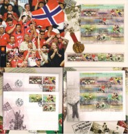 Norge Norway 2002 Folder Anniversary Norwegian Football Association, Soccer, Mi 1440-1445 + Bloc 23, MNH(**) And FDC - Unused Stamps