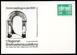 DDR PP16 D2/050 Privat-Postkarte PORTAL BÜRGERHAUS Rochlitz 1979 NGK 3,00 € - Private Postcards - Mint