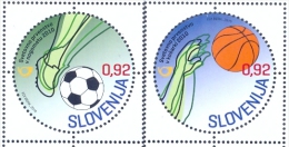 SI 2010-858-9 FIFA CUP AFRICA AND BASKET WORLD CHAMPIONSHIP, SLOVENIA, 1 X 2v, MNH - 2010 – Afrique Du Sud