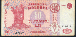 MOLDOVA  P14e  50  LEI   2008  #E.0111    VF - Moldavia