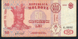 MOLDOVA  P14e  50  LEI   2008  #E.0052    VF - Moldova