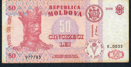 MOLDOVA  P14e  50  LEI   2008  #E.0035      VF - Moldavia