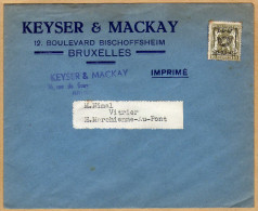 Enveloppe Cover Brief Préoblitéré Keyser & Mackay Bruxelles Imprimé à Marchienne-au-Pont - Typo Precancels 1936-51 (Small Seal Of The State)