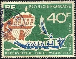 POLYNESIE FRANCAISE SHIP WALLIS ARRIVAL 1767 40 FR STAMP ISSUED 1967(?) SG81 USED READ DESCRIPTION !! - Usados