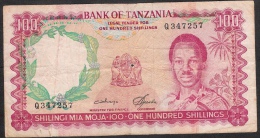 TANZANIA   P5b   100  SHILLINGS   1966     FINE & Writtings - Tanzanie