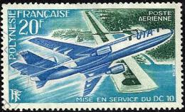 POLYNESIE FRANCAISE AIRPLANE DC-10 NEW SERVICE 20 FR STAMP ISSUED 1972 SG168 USEDNH READ DESCRIPTION !! - Gebruikt