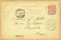 Carte Entier Postal Cachet Arrivée Bruxelles - Sonstige & Ohne Zuordnung