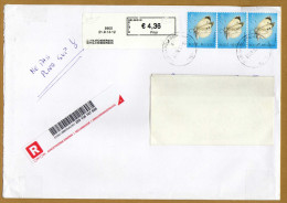 Enveloppe Cover Brief Recommandé Geraardsbergen Papillon + Vignette - Brieven En Documenten