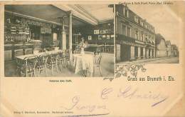 Cpa BRUMATH 67 Gruss Aus Brumath I. Els. - Inneres Des Café. Gasthaus & Café Stadt Paris ( Karl Strohe ) - Brumath