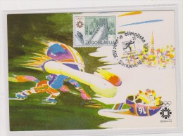 YUGOSLAVIA 1984 OLYMPIC GAMES 1984 SARAJEVO  MAXIMUM CARD - Cartes-maximum