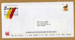 Enveloppe Cover Brief Oiseau Buzin Préoblitéré Espace Wallonie Bruxelles - Typografisch 1986-96 (Vogels)