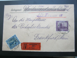 1926, Wertbrief  Nach Frankfurt - Cartas & Documentos