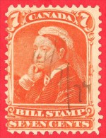 Canada Revenue # FB44 7 Cents  - O- Dated  1868 - Bill Stamp /  Timbre De Loi - Steuermarken