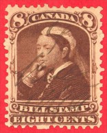 Canada Revenue # FB45 8 Cents  - O- Dated  1868 - Bill Stamp /  Timbre De Loi - Fiscaux