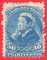 Canada Revenue # FB49 30 Cents  - O- Dated  1868 - Bill Stamp /  Timbre De Loi - Fiscale Zegels
