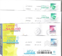 France, Lot De 10 Entiers Lettre PAP Suivie, MAX , Verte , Prioritaire ,20g   , Obl TB - Lots Et Collections : Entiers Et PAP