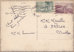 12983# LETTRE CARTE POSTALE Obl MONTE CARLO PRINCIPAUTE DE MONACO 1947 BRULON SARTHE - Cartas & Documentos