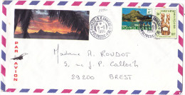 12990# LETTRE PAR AVION Obl PAPEETE RP ANNEXE 1 POLYNESIE FRANCAISE 1986 Pour BREST FINISTERE BRETAGNE - Briefe U. Dokumente