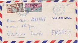 12993# LETTRE PAR AVION Obl DJIBOUTI COTE FRANCAISE DES SOMALIS 1952 Pour CARHAIX FINISTERE BRETAGNE - Covers & Documents