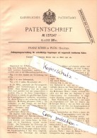 Original Patent - Franz Köhn In Plön , Holstein , 1902 , Entkupplungsvorrichtung Für Kupplungen , Eisenbahn !!! - Ploen