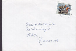 Iceland REYKJAVIK 1990 Cover Brief To Denmark Bird Vogel Oiseau 21.00 Kr Duck Geprägt Embossed Name Backside (3 Scans) - Covers & Documents