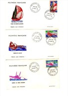 Lot De  6 Enveloppes Premier Jour. Divers Bateaux. Belles Illustrations Colorées. 1966 - Cartas & Documentos