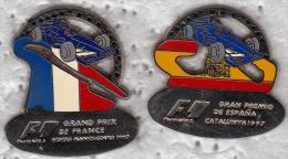 Pins 2 ANCIENS PIN´S F1 GRAND PRIX ESPAGNE ET DE FRANCE - Automobile - F1