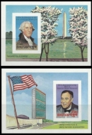 BHUTAN 1982 Washington Roosewelt United Nations New York IMPERF.sheetlets:2  [non Dentelé,Geschnitten,no Dentado] - George Washington