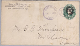 USA 1888-07-05 Glastonbury 2 Cent Ganzsache - Brieven En Documenten