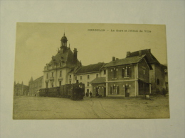 ISERE-CORBELIN-LA GARE ET L'HOTEL DE VILLE-TRAIN - Corbelin