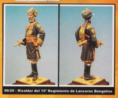 - F.M.BENEITO - Figurine " Commandant Du 15° Régiment Bengales " - 90 Mm- Réf 90/20 - Beeldjes