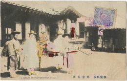 A Korean District Governor At Out Chaise A Porteur Stamped Chemulpo But Not P. Used Edit Kamigataya Kanda Hand Colored - Korea (Süd)