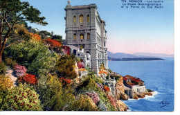 CP -  MONACO - LES JARDINS - LE MUSEE OCEANOGRAPHIQUE ET LA POINTE DU CAP MARTIN- ADIA - 774 - - Museo Oceanográfico