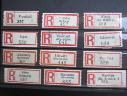 OBERSCHLESIEN  ,   Einschreibzettel  ,  12   Stück  Schlesien - Otros & Sin Clasificación