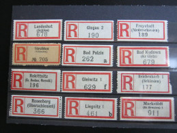 OBERSCHLESIEN  ,   Einschreibzettel  ,  12   Stück  Schlesien - Altri & Non Classificati