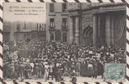 K243 RENNES ENTREE DE SA GRANDEUR MGR DUBOURG LE MAIRE ET LES AUTORITES A LA METROPOLE 1906 TIMBRE CACHET - Receptions