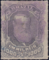 Brasilien 1877 1000Reis Violettschifer Geschnitten Mi#47 Gestempeltr - Used Stamps