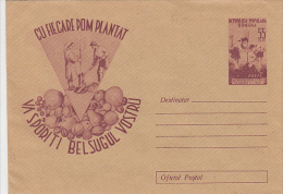 9223- SCOUTS, SCUTISME, YOUTH PIONEERS PLANTING TREES, COVER STATIONERY, UNUSED, ROMANIA - Covers & Documents