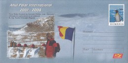 702FM- INTERNATIONAL POLAR YEAR, PENGUINS, COVER STATIONERY, 2007, ROMANIA - Año Polar Internacional