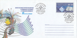 706FM- COMPUTERS, INFORMATION TECHNOLOGY, COVER STATIONERY, OBLIT FDC, 2010, MOLDOVA - Computers