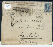 GRECE  LETTRE POUR LA  SUISSE AVEC CONTROLE POSTAL  A VOIR  1919 - Affrancature Meccaniche Rosse (EMA)