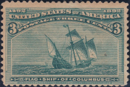 USA 1893 3Cent Grün Mi#75 * Falz - Unused Stamps