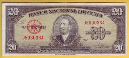 CUBA - Billet De 20 Pesos. 1958. Pick: 80b. TTB+ - Kuba