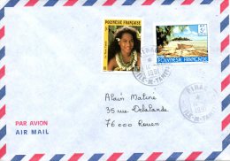 POLYNESIE. N°373 De 1990 Enveloppe Ayant Circulé. Tiaré. - Storia Postale