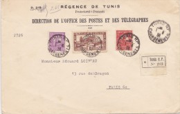 TUNISIE  LETTRE RECOMMANDEE - Lettres & Documents