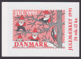 Denmark Markenheftchen Booklet 1991 Christmas Seal Weihnachten Jul Noel Natale Navidad (2 Scans) MNH** - Postzegelboekjes