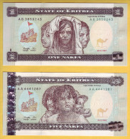 ERYTHREE - Lot De Billets De 1 Et 5 Nakfa. 24-05-1997. Pick: 1 Et 2. NEUF - Eritrea